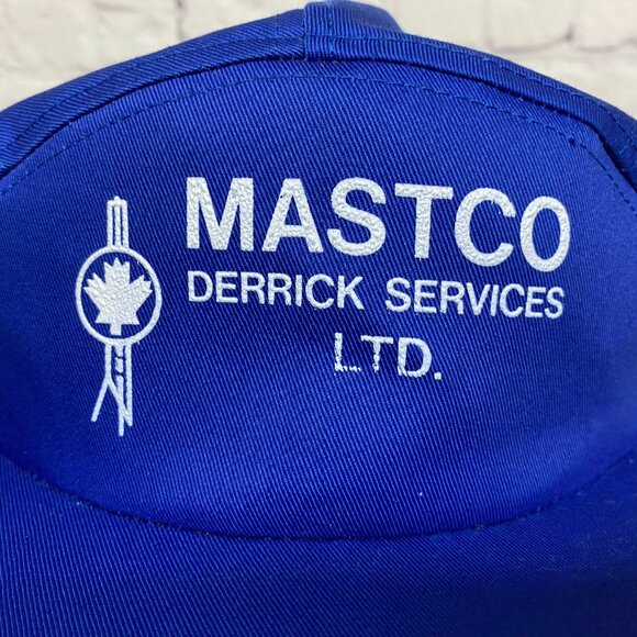 Vintage 5 Panel Hat Oilfield Cap Snapback Blue MASTCO Derrick Services Oil & Gas - Picture 6 of 9